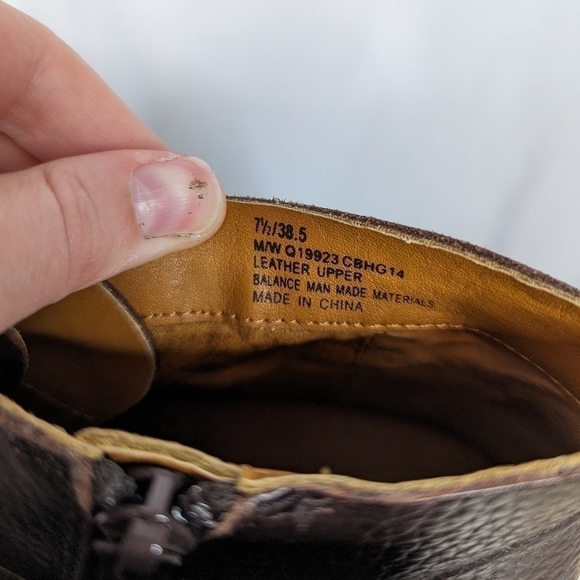 Kork-Ease Brown Leather Low Block Heel Ankle Booties - Picture 6 of 9